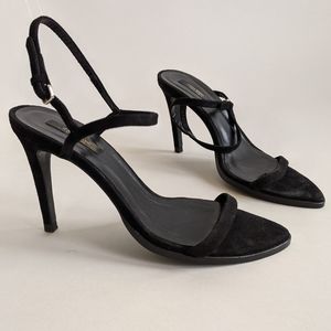 4" black heels with ankle strap